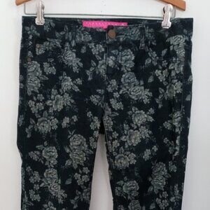 Blue Flower Print Jeans